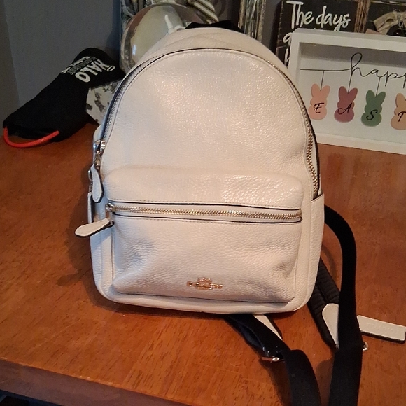 Coach Off-White Backpack with Black Straps - Picture 7 of 10